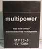 multipower-Batterie  MP13-6 6V/13Ah